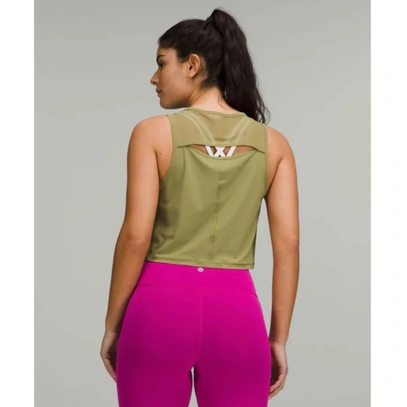 Lululemon Sculpt Cropped Tank Top in Bronze Green - Picture 2 of 11